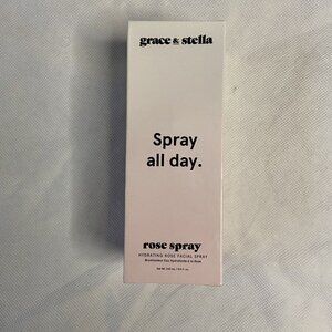 Grace & Stella Spray all Day Vegan Hydrating Rose Face Spray 8.11 Oz. New Sealed